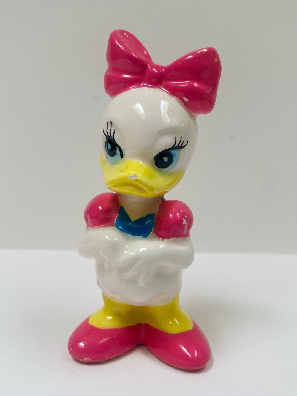 Vintage Disney Daisy Duck Figurine, Ceramic 1980s Collectible Figurine